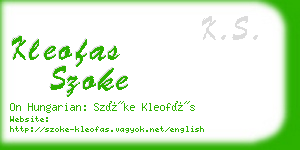 kleofas szoke business card